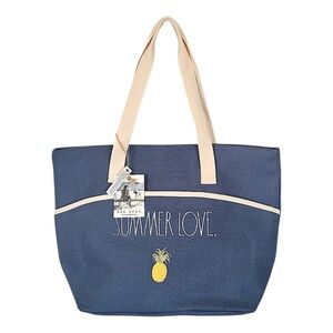 Rae Dunn Blue Summer Love Tote Large Insulated Bag